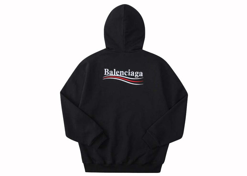 Sweat à capuche Popover avec logo de campagne politique Balenciaga noir