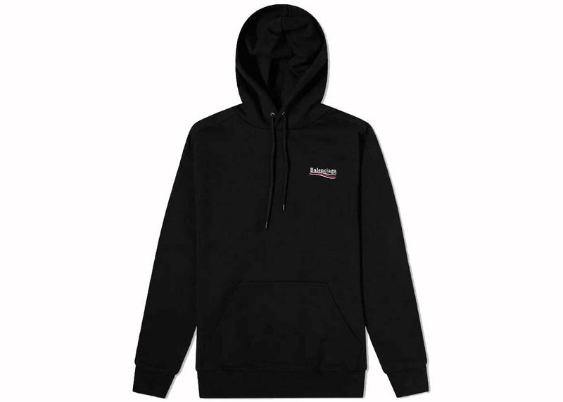 Sweat à capuche Popover avec logo de campagne politique Balenciaga noir