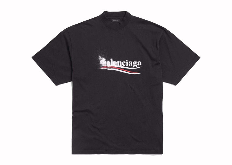 T-shirt Balenciaga Political Stencil Noir/Blanc