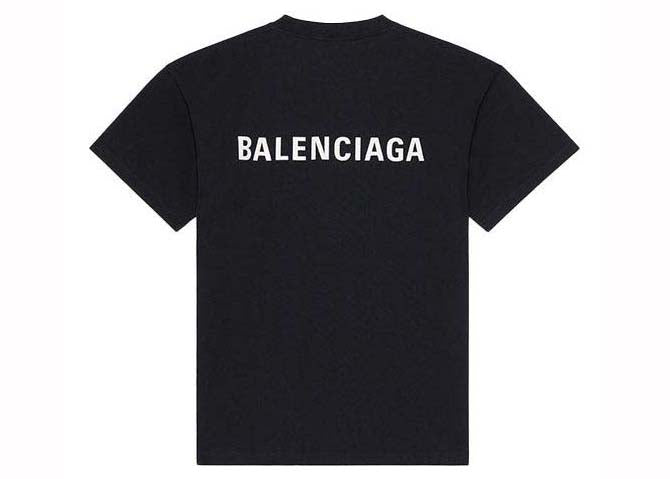 T-shirt à manches courtes coupe décontractée Balenciaga noir