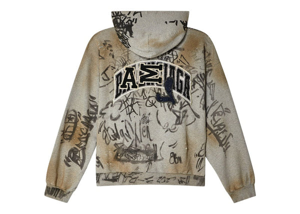 Sweat à capuche Balenciaga Scribbled Medium Fit Gris