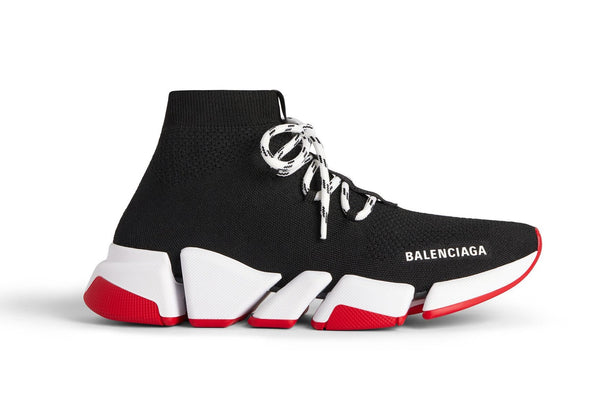 Balenciaga Speed ​​2.0 Lacets Noir Semelle Rouge