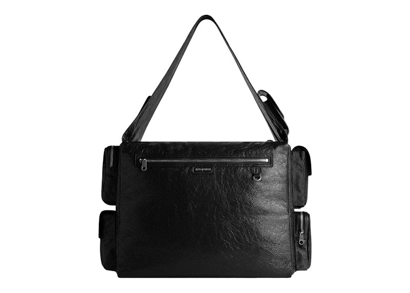 Grand sac bandoulière Balenciaga Superbusy noir