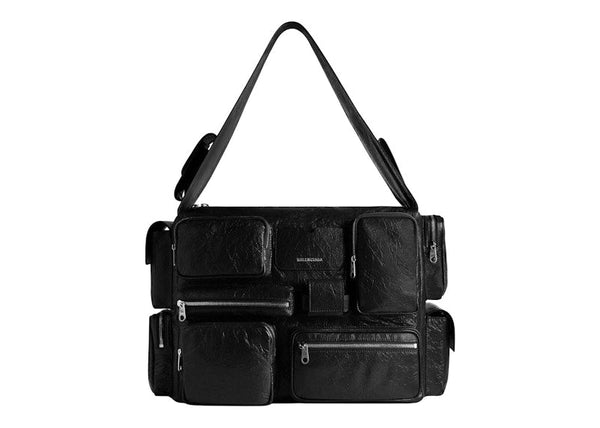 Grand sac bandoulière Balenciaga Superbusy noir