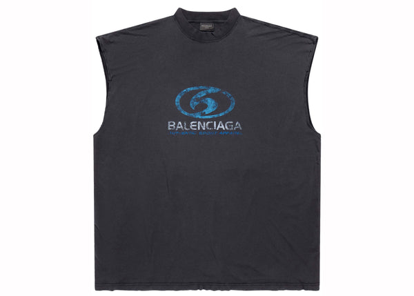 T-shirt sans manches Balenciaga Surfer Noir