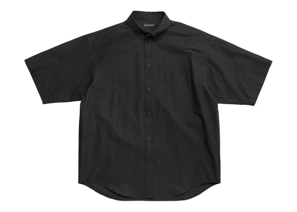 Chemise à manches courtes à bande Balenciaga Noir Blanc