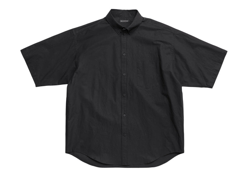 Chemise à manches courtes à bande Balenciaga Noir Blanc