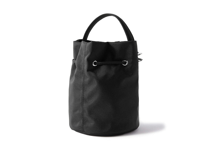 Sac seau à cordon Balenciaga Wheel Shell XS Noir/Blanc