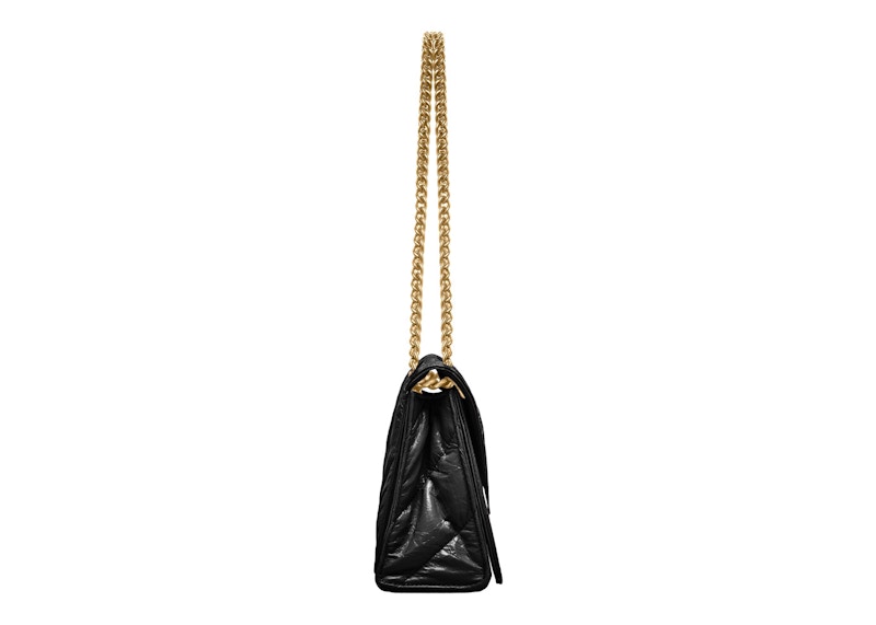 Sac Balenciaga Crush Small Chain pour femme, matelassé noir