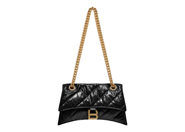 Sac Balenciaga Crush Small Chain pour femme, matelassé noir