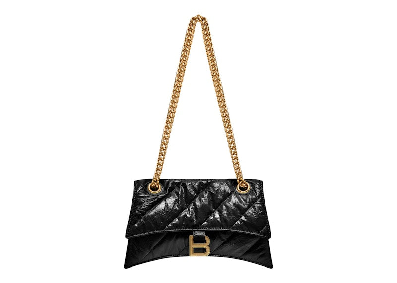 Sac Balenciaga Crush Small Chain pour femme, matelassé noir