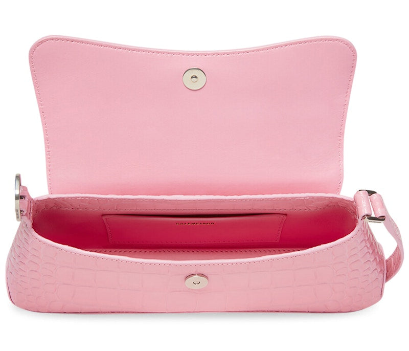 Petit sac à rabat en relief crocodile Balenciaga XX Rose