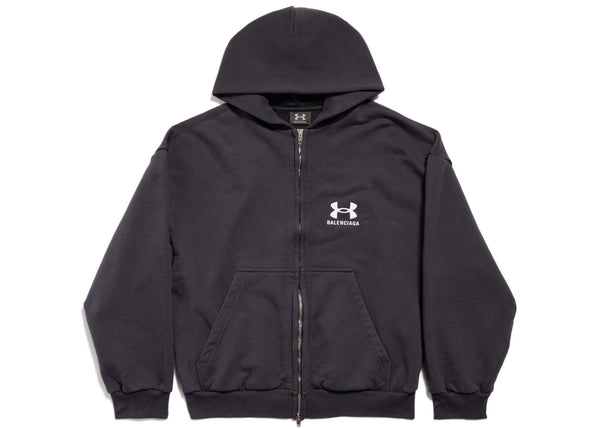 Sweat à capuche zippé Balenciaga x Under Armour coupe classique noir/blanc