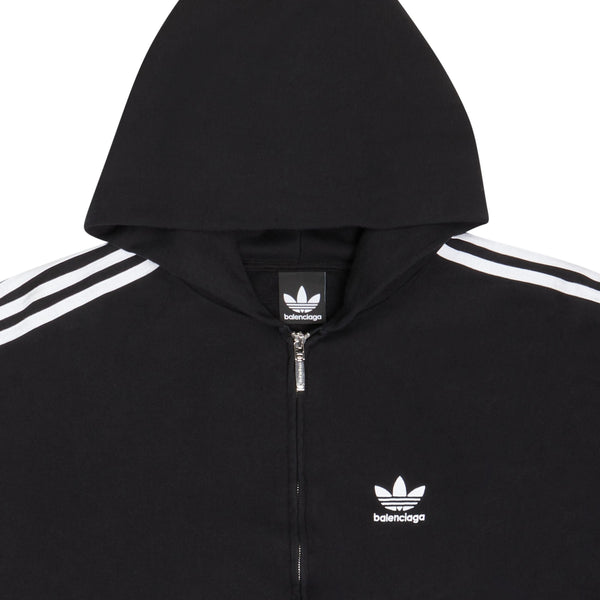 Sweat à capuche zippé Balenciaga x adidas, taille S, noir