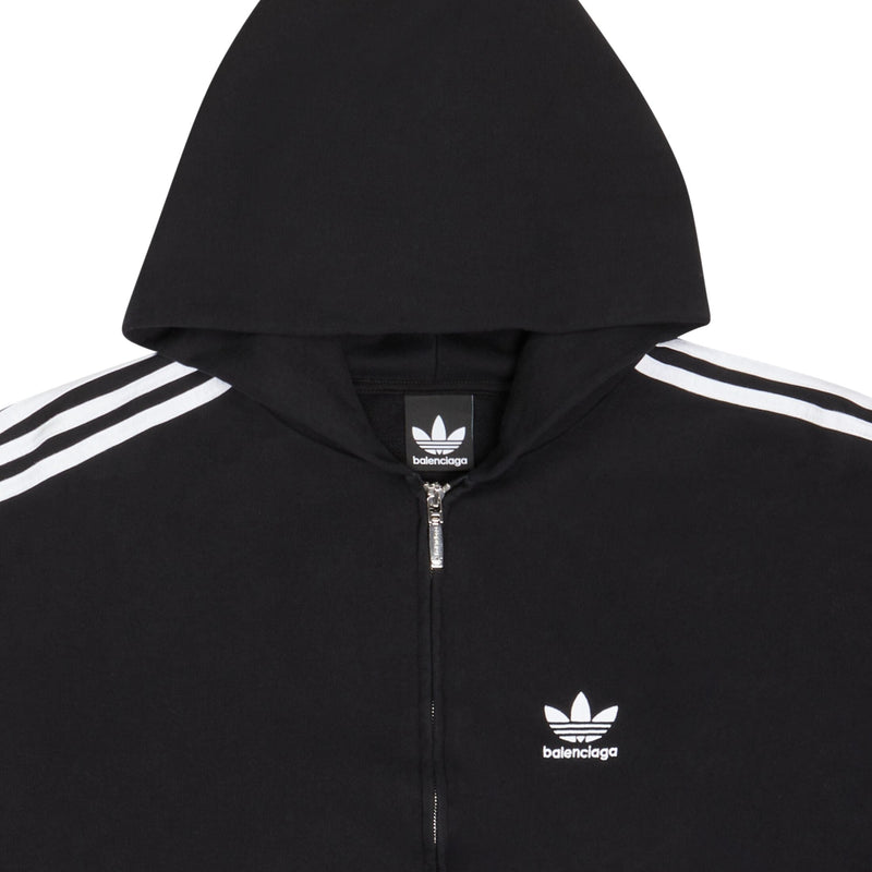 Sweat à capuche zippé Balenciaga x adidas, taille S, noir
