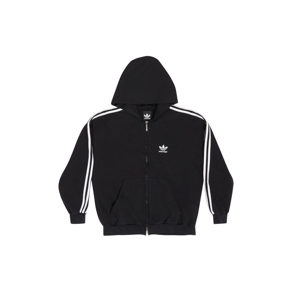 Sweat à capuche zippé Balenciaga x adidas, taille S, noir