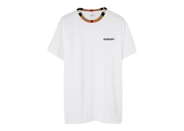 T-shirt en coton à rayures emblématiques Burberry Blanc