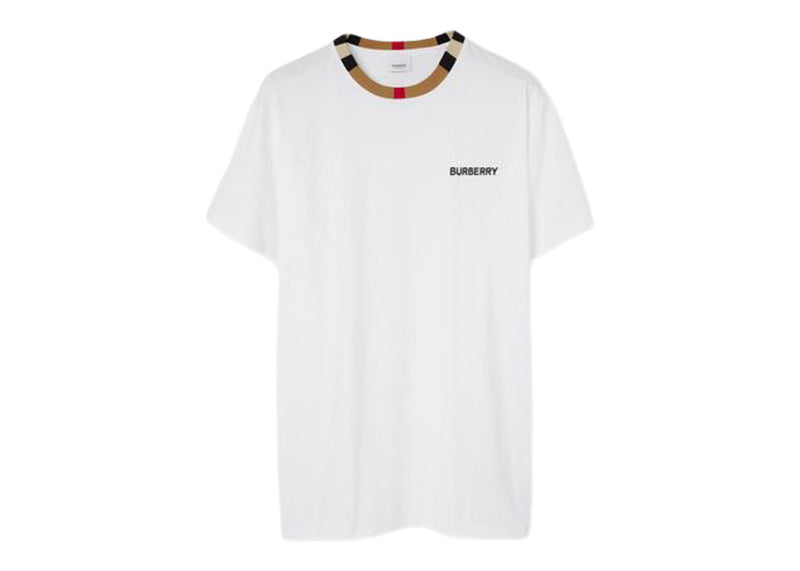 T-shirt en coton à rayures emblématiques Burberry Blanc