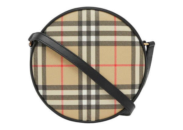 Sac bandoulière Burberry Louise en cuir et à carreaux vintage Archive Beige/Noir