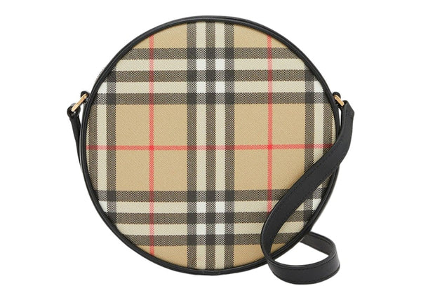 Sac bandoulière Burberry Louise en cuir et à carreaux vintage Archive Beige/Noir