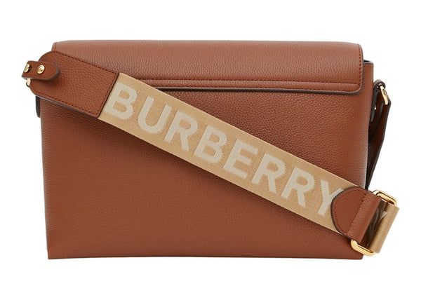 Sac bandoulière Burberry Vintage Check et Leather Note Tan