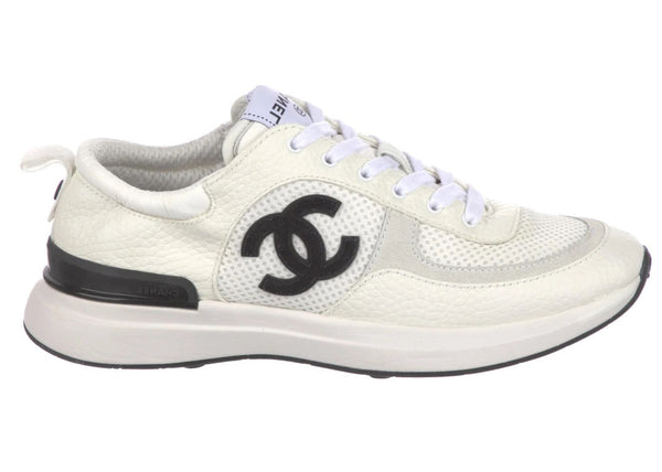 Baskets Chanel CC Logo Blanc Noir