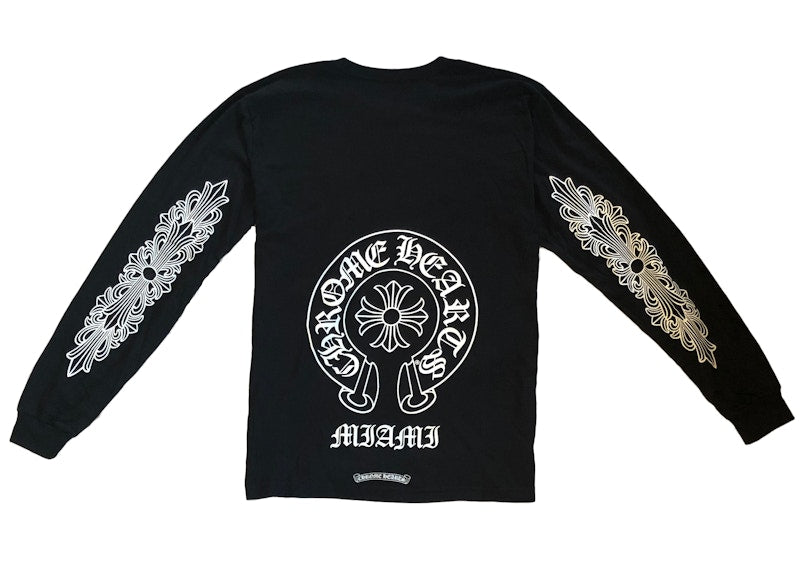 T-shirt manches longues exclusif Chrome Hearts Miami noir