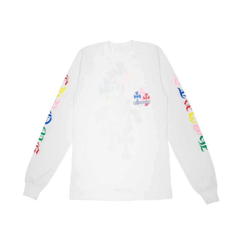 Chrome Hearts Multi Color Cross Cemetery L/S T-Shirt Weiß