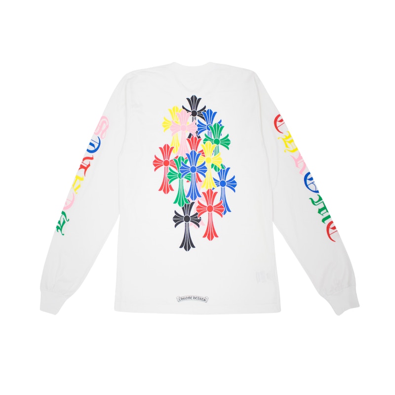 Chrome Hearts Multi Color Cross Cemetery L/S T-Shirt Weiß