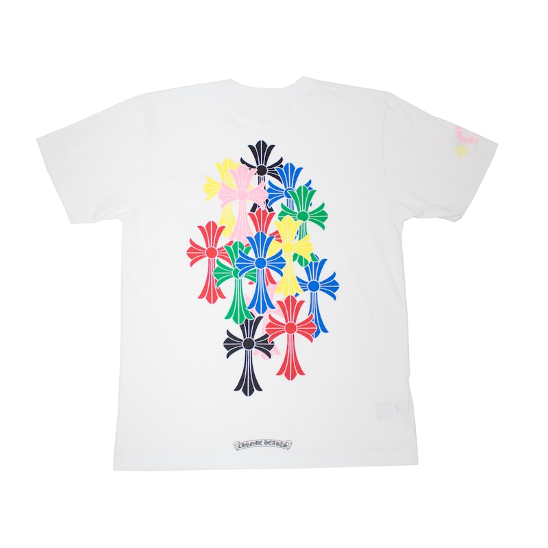 Chrome Hearts Multi Color Cross Cemetery T-Shirt Weiß