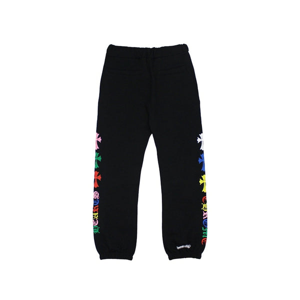 Pantalon de survêtement croisé multicolore Chrome Hearts noir