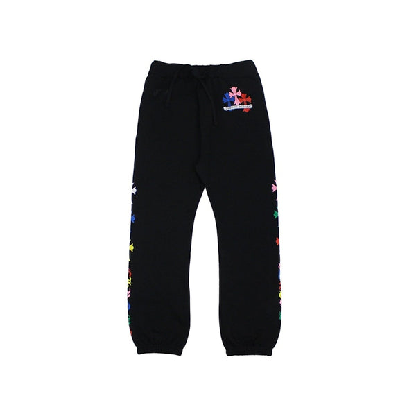 Pantalon de survêtement croisé multicolore Chrome Hearts noir
