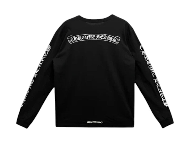 T-shirt à manches longues avec logo Chrome Hearts Scroll, noir