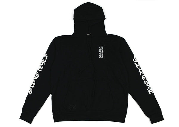 Sweat à capuche avec logo vertical Chrome Hearts noir