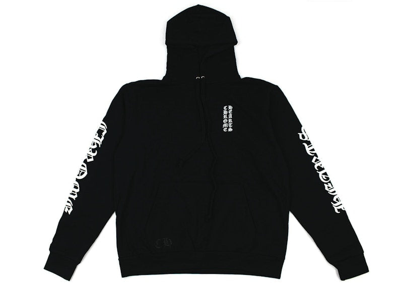 Sweat à capuche avec logo vertical Chrome Hearts noir