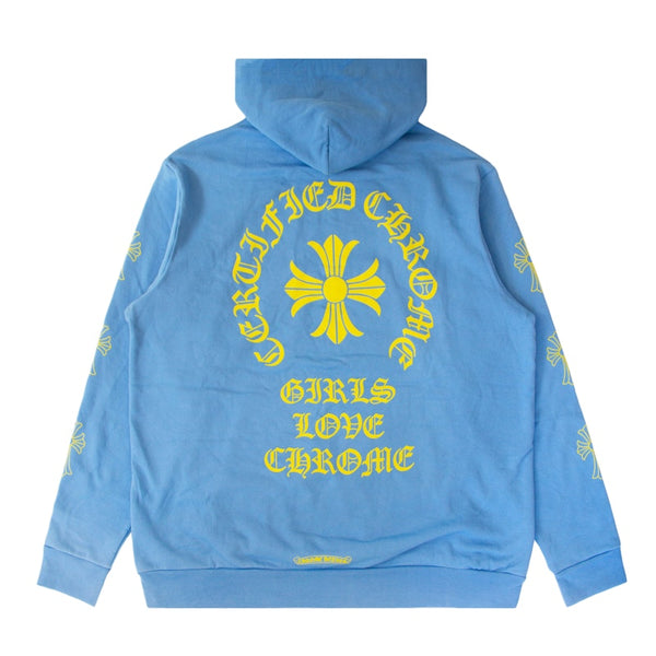 Chrome Hearts x Drake Girls Love Chrome Kapuzenpullover Hellblau