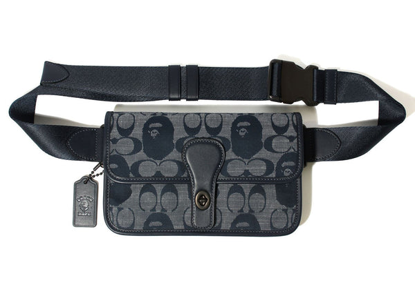 Sac ceinture Coach x BAPE Turnlock Tab Bleu marine 