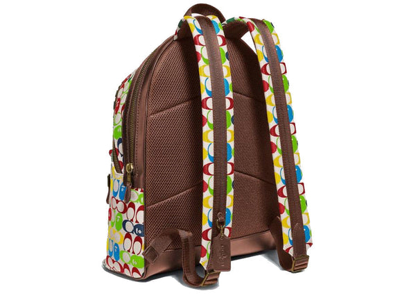 Sac à dos Coach x Bape Academy en toile signature avec tête de singe en laiton/multicolore 
