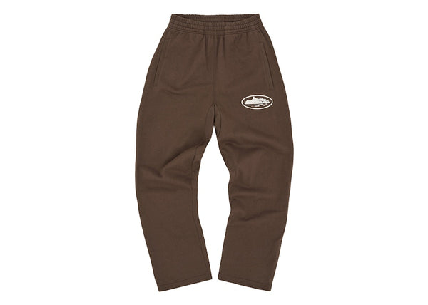 Corteiz Island Puff Print Open Hem Pant Brown