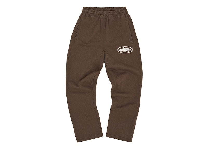 Corteiz Island Puff Print Open Hem Pant Brown