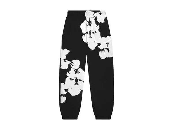 Pantalon de survêtement en denim noir avec grosse couronne de coton