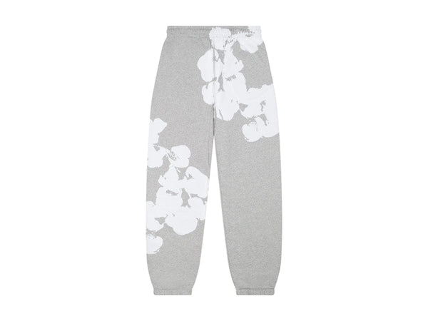 Pantalon de survêtement en coton à grosses larmes en denim, gris