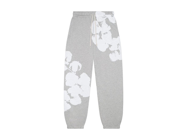 Pantalon de survêtement en coton à grosses larmes en denim, gris
