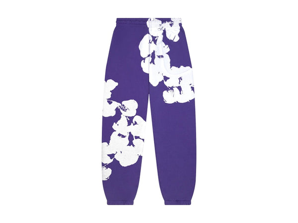 Pantalon de survêtement en denim avec grosse couronne de coton violet