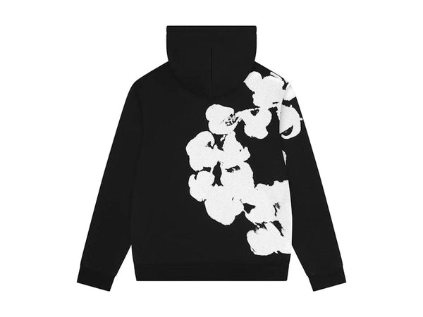 Sweat-shirt en coton à grosses larmes en denim noir