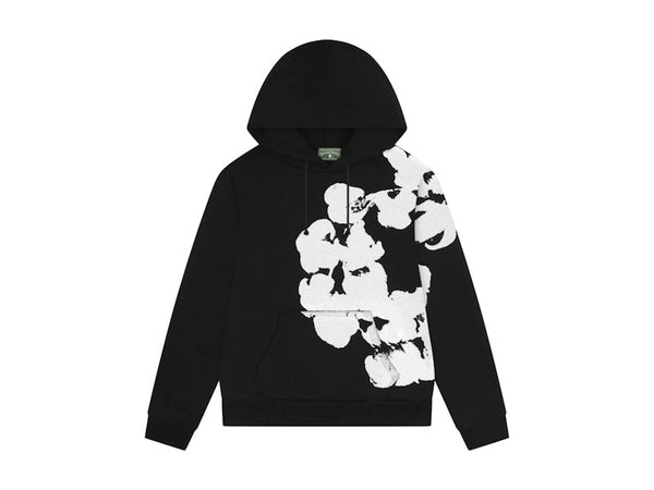 Sweat-shirt en coton à grosses larmes en denim noir