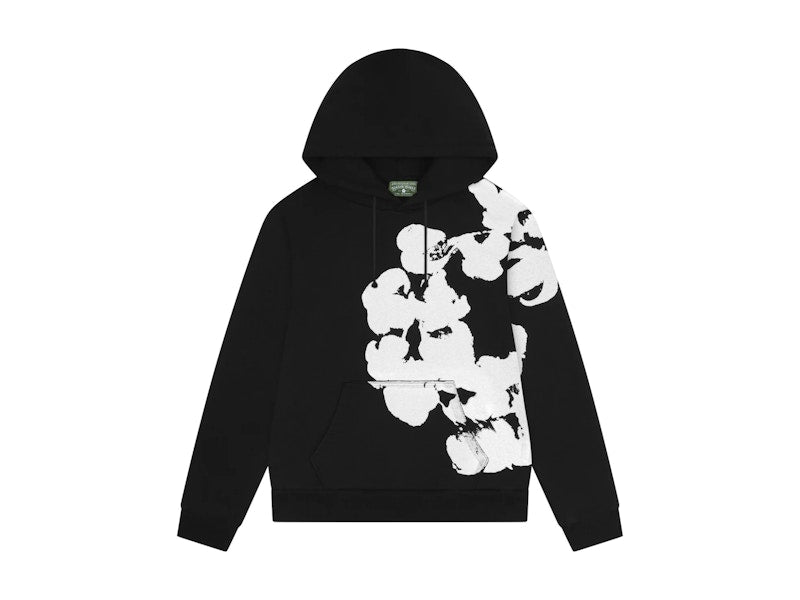 Sweat-shirt en coton à grosses larmes en denim noir