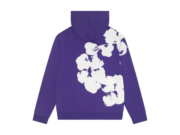 Sweat-shirt en coton à grosses larmes de denim violet