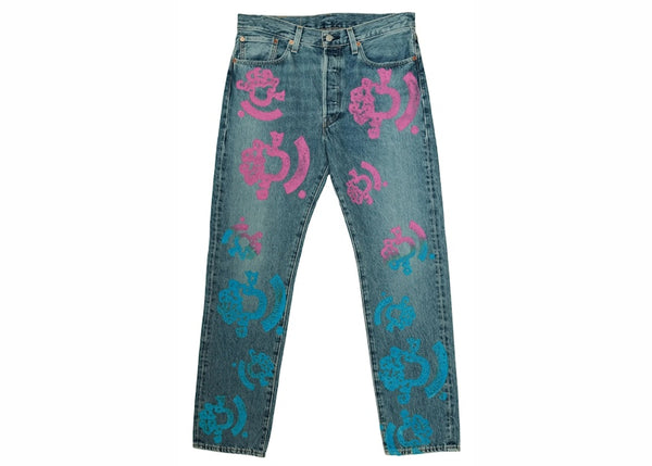 Jean Denim Tears Bstroy Tears 501 Light Wash Rose/Bleu