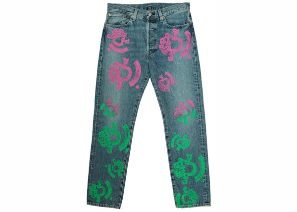 Jean Denim Tears Bstroy Tears 501 Light Wash Rose/Vert